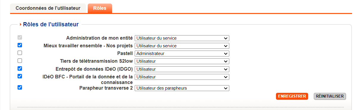 Gestion des droits socle