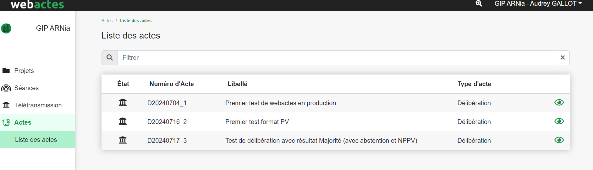 webactes liste des actes transmis